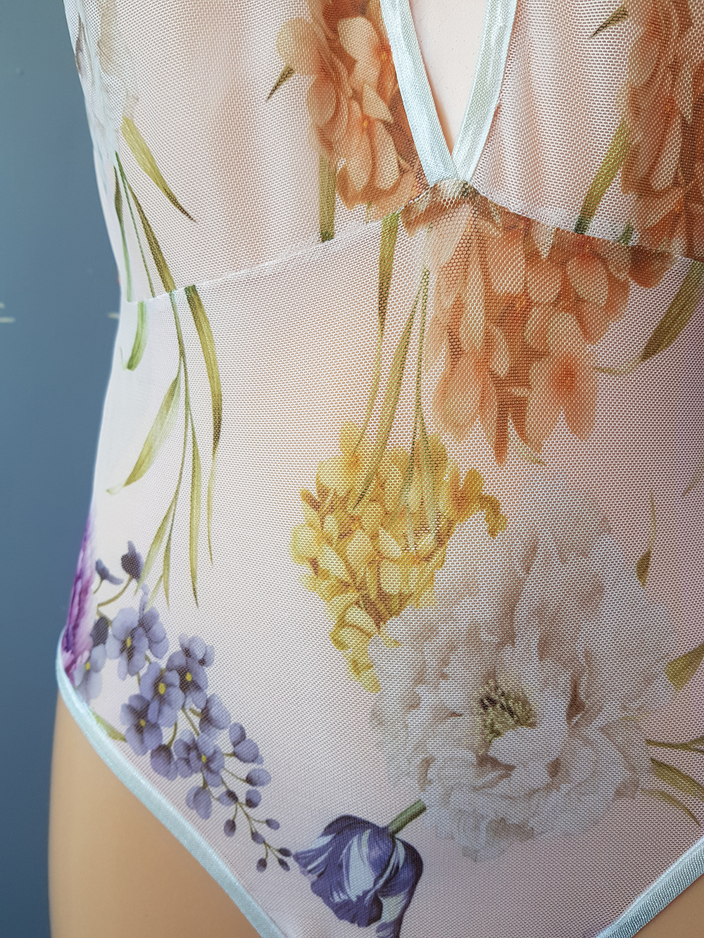 Sheer Floral Bodysuit - Velveteena Leigh