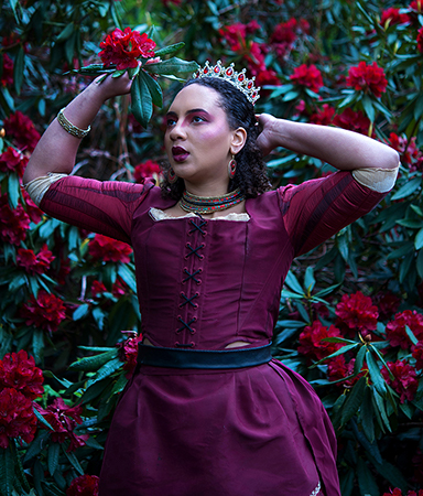 Burgundy Victorian Dress Fantasy Historical Velveteena Leigh