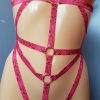 Strapping Pink and Gold Body Harness Velveteena Leigh 03