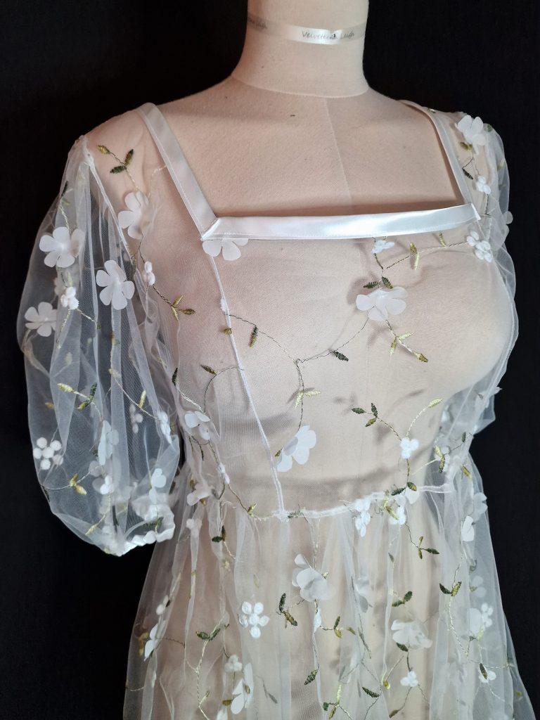 Daisy Chain Embroidered Sheer Dress